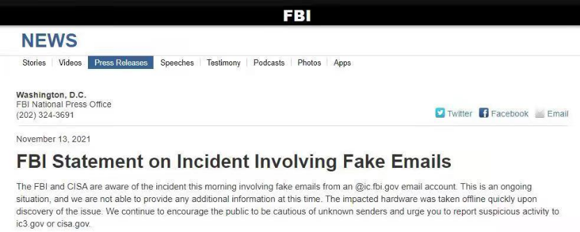 狂怒！美国FBI被黑，超过10万人收到垃圾邮件！零佣金券商也遭攻击