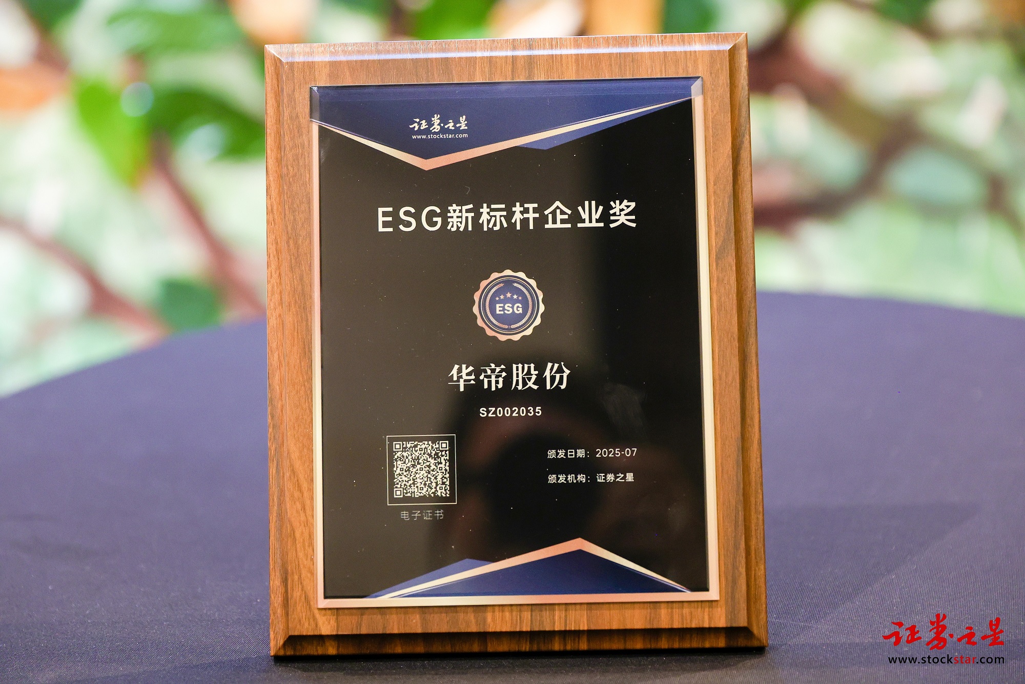 践行绿色理念，引领品质厨房 华帝股份荣获证券之星ESG新标杆企业奖(图1)