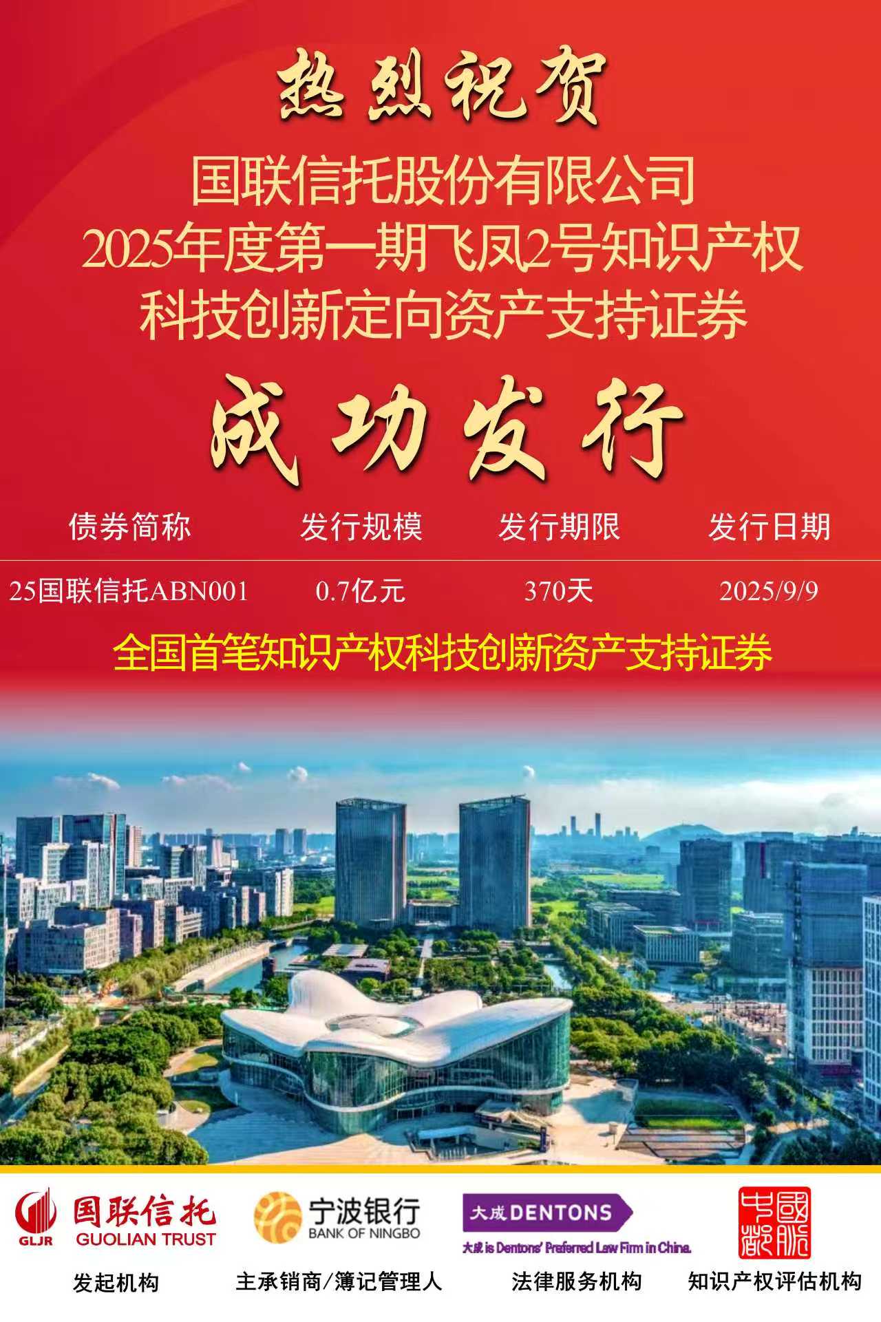 宁波银行成功落地全国首单知识产权 科技创新资产支持证券(图1)